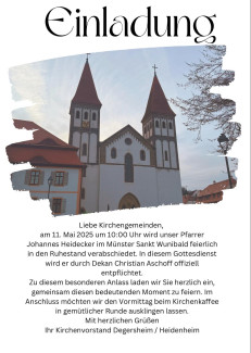 Einladung Verabschiedung Pfarrer Heidecker